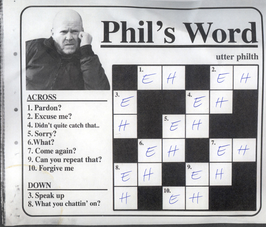 crossword utter philth phil mitchell